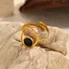 Joyería de Acero Inoxidable Chenhe Lujo Accesible Moda Transfronteriza Joyería de Acero de Titanio Dorado Anillo Abierto de Gama Alta Sin Decoloración para Mujeres