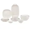 ShunxiangShengshi Vajilla de Cerámica Simple Set de Plato y Tazón Blanco Puro para Uso Doméstico, Vajilla de Lujo Ligero con un Toque de Alta Gama