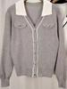 Estilo Francês Novo Estilo Elegante Suéter Suéter de Tricô Senso de Design Estilo Ocidental Moda Jaqueta Cardigan Estilo Coreano Suéter de Tricô