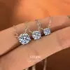 Collar de plata de ley S925 con moissanita de color D, una cadena de clavícula elegante y estilosa con un diseño minimalista, perfecta para el uso diario