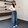 Pantalones Vaqueros de Pierna Ancha Estilo Coreano con Felpa Adicional para Niñas Otoño e Invierno para Niñas de Mediana y Mayor Edad Pantalones Largos Rectos Sueltos para Primavera y Otoño Pantalones Largos para Exteriores Tendencia