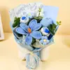 Producto Terminado de Girasol Tejido a Mano, Ramo de Hilo, Regalo de Vacaciones, Flores Artificiales Tejidas Simuladas, Venta al por Mayor Transfronteriza