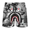 Pantalones cortos de verano transfronterizos nuevos con estampado digital 3D de cabeza de tiburón, para pareja, hombres y mujeres, marca de moda japonesa, pantalones de playa