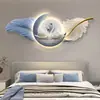 Luz moderna Pintura decorativa de luxo quarto de alto nível Swan de cabeceira pintura de parede pena tridimensional sala de estar decoração de parede pintura de lâmpada