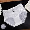 Ropa interior de encaje francés para mujer, seda de hielo de verano, algodón 10A, antibacteriana, entrepierna extendida, para dama, estilo puro, talla grande, venta al por mayor