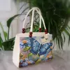 Nuevo Bolso Bordado de Estilo Étnico para Mujer, Bolso de Hombro Cruzado Vintage de Tela de Sofá con Elefante, Mariposa y Pavo Real
