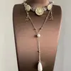 Colar Biu BoomGold com Franjas de Pérola Retrô Luxo Acessível Francês Corrente de Clavícula Dupla Camada Doce e Cool