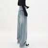 Jeans de Pierna Ancha Nuevos de Verano 2024 para Mujer Estilo Americano High Street Sentido del Diseño Sueltos de Cintura Alta Rectos Modernos