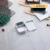 Caja de Condimentos Cuadrada de Acero Inoxidable Estilo Japonés Caja de Condimentos de Seis Compartimentos Ocho Compartimentos Olla de Sal para Puesto con Tapa Caja de Condimentos de Alimentos para Cocina