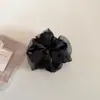 Scrunchie de Luxo de Alta Qualidade em Malha de Cetim com Strass e Pérolas Elegante para Cabelo Coque Acessório de Cabelo
