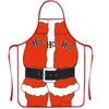Nuevo delantal navideño transfronterizo con estampado de Papá Noel, utensilios de cocina, impermeable y a prueba de aceite, suministros para fiestas navideñas