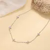Collar de Trébol de Cuatro Hojas con Circonita Simple Estilo Europeo y Americano Transfronterizo para Mujer, Lujo Ligero, Elegantes Pendientes, Pulseras y Collares de Gama Alta al por Mayor