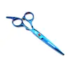 Set de Tijeras de Peluquería Shenxingzhe de 6.0 pulgadas con Cola de Colores Inclinada, Tijeras Planas, Tijeras Entresacadoras, Set de 7 Piezas