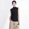 Camiseta básica de alta calidad Miyake, superventas, de alta gama, elegante, de cuello alto, moderna, top sin mangas versátil