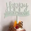 Pacote com 10 Bandeirinhas de Cartão Acrílico Feliz Aniversário Suprimentos para Panificação Decoração Fantasia