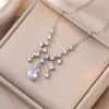 Collar para Mujer, Moda Transfronteriza, Diseño Nicho de Corazón, Versátil Elegante, Colgante Simple y Versátil, Collar Cadena Clavícula para Mujer