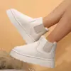 Novas Botas de Neve Femininas Outono/Inverno 2025 com Solado Grosso e Forro de Lã, Botas de Algodão Slip-On com Bico Redondo para Amazon