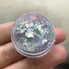 Pó Brocado Nuvem para Nail Art de Celebridade da Internet, Cor Ultra-Fada Sonhadora Aurora Deslumbrante, Pó Opalino Sonhador Iridescente Ultra-Fino, Pó de Veludo para Unhas