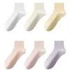 Calcetines 100% Algodón Puro Genuino para Mujer, Calcetines Finos de Media Pantorrilla para Primavera y Verano, Calcetines Blancos, Calcetines Cortos Deportivos Sin Costuras Antiolor para Mujer