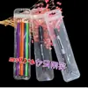 Saco de Refil de Caneta, Caneta de Assinatura, Saco Plástico para Caneta Gel, Bolsa com Corrente e Clipe, Caneta Esferográfica, Pincel Colorido, Saco para Embalagem de Lápis, Longo