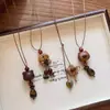 Planeta Mascota Lindo Piedra Ojo de Tigre Oso de Madera Perro Collar Otoño e Invierno Lindo Diseño de Nicho Accesorio para Suéter