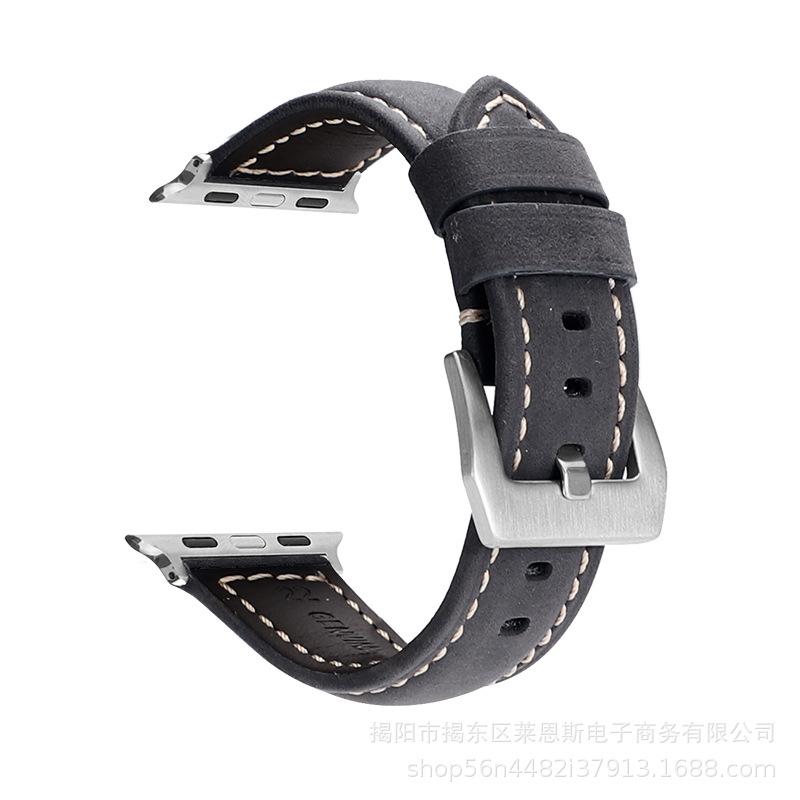 疯马皮灰色-银扣