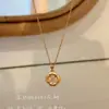 Nuevo Collar de Trébol de Cuatro Hojas Estilo Chino para Mujer, Colgante de Flor de Circonita Cepillada Vintage, Cadena Ligera de Lujo con Pedrería para Clavícula