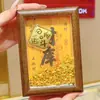 El oro puro 999 trae riqueza y prosperidad, adorno de marco de fotos dorado para la sala de estar, atrae riqueza y tesoros, una pieza decorativa para el área financiera, un regalo de vacaciones