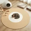Tapete de chão trançado nórdico, brinquedo para gato resistente a arranhões, arranhador de gato durável e que não solta pelo, cama integrada para gato e cachorro, tapete de dormir de corda de algodão
