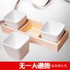Bandeja de madeira para suculentas com três compartimentos, vaso de cerâmica para suculentas, armazenamento de madeira, caixa de madeira, vaso de madeira para suculentas, Zakka