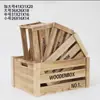 Caja de Almacenamiento Exterior Caja con Marco de Madera Frutal Caja de Almacenamiento Caja de Madera para Supermercado Caja de Madera Retro Caja de Madera Rectangular Decoración Shi Huai
