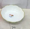 Multiestilo multicolor opcional borde dorado plato de frutas transparente material PET anticaída plato de frutas de plástico plato de frutas secas