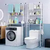 Estante de Almacenamiento para Baño, Estante de Esquina para Almacenamiento de Inodoro sin Taladro, Estante de Piso de Acero Inoxidable para Lavadora que Ahorra Espacio