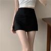 Calça Pantalona com Fenda para Meninas Quentes Verão 2024 Nova Anti-Exposição Emagrecedora Saia Americana Cintura Alta Saia Curta Esportiva
