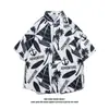 Camisa Floral Retro Vintage Estilo Hong Kong de Manga Corta Diseño Estilo Tailandés Hawaiano Camisa de Marca Atractiva de Moda para Hombres y Mujeres