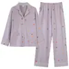 Pijama de Algodón Puro Nuevo Otoño 2026 para Mujer, Conjunto Delgado de Manga Larga y Pantalón Largo Casual Cómodo para Casa, Se Puede Usar al Aire Libre