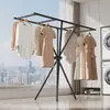 Tendedero plegable para uso en interiores en el dormitorio, no requiere taladro, tendedero para colgar en el balcón, barra para secar ropa para el hogar, adecuado para dormitorios de estudiantes