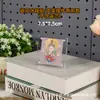 Creativo Dibujo Animado Acrílico Transparente Mini Imán para Refrigerador Marco de Fotos Rectangular Largo Pequeño Marco de Fotos Sin Necesidad de Taladrar