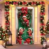 Cortina de Puerta Navideña Tela Colgante Árbol de Navidad Muñeco de Nieve Hombre Mayor Tema Decoración de Entrada Arreglo Festivo Fuente Transfronteriza Fábrica