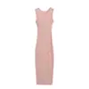Top de tirantes de punto fresco y sofisticado con falda bodycon, vestido interior ajustado y favorecedor para mujer