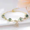 Nova Pulseira de Roda de Navio Fantasma Verde para Mulheres, Pulseira de Cristal com Design de Nicho, Presente para Melhor Amiga, Dropshipping, Estilo Ins
