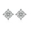 Pendientes Cuadrados Cortos Pendientes Cuadrados de Circonita Femeninos Ins Diseño de Diamante de Circonio Sentido de Diseño Nicho Corea del Sur Pendientes de Estilo Frío para Mujer