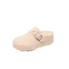 Zapatos Birkenstock Retro Feos Lindos Peludos para Mujer 2026 Otoño Nueva Llegada Hebilla de Cuero Suela Suave Persona Perezosa Punta Cerrada Sandalias Slip-on