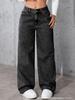 Amazon Vendas Quentes Transfronteiriças Jeans Feminino Estilo Doce e Quente Calças de Perna Reta Cintura Alta Calças Casuais Soltas Explosões Transfronteiriças