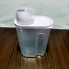 Pote de cereal para lanches da cozinha, nozes, temperos e grãos; recipiente de armazenamento de alimentos à prova de umidade e insetos feito de plástico transparente