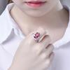 Fornecimento transfronteiriço redondo diamante completo anel de turmalina rosa azul e americano banhado a ouro 18K anel de diamante rosa anel de diamante pombo ovo rosa anel de diamante