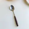 Cuchara de mango largo para celebridades de Internet estilo coreano Tenedor Vajilla de acero inoxidable Palillos de acero inoxidable 304 Cuchillo para bistec occidental