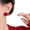 Pendientes de Bola Pequeña con Terciopelo Rojo para Mujer 2025 Nuevo Estilo Caliente Pendientes Elegantes de Gama Alta Pendientes Personalizados Versátiles Exquisitos