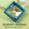 Película PE Caja Transparente para Joyería Exhibidor de Aretes Anillos Collares Caja de Almacenamiento Cuadrada Colgante Negro Blanco Venta al por Mayor