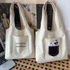 Bolso de Lona de un Solo Hombro Modelo Nuevo 2026 para Mujer, Bolso Tote Casual Fresco Artístico Estilo Japonés Simple